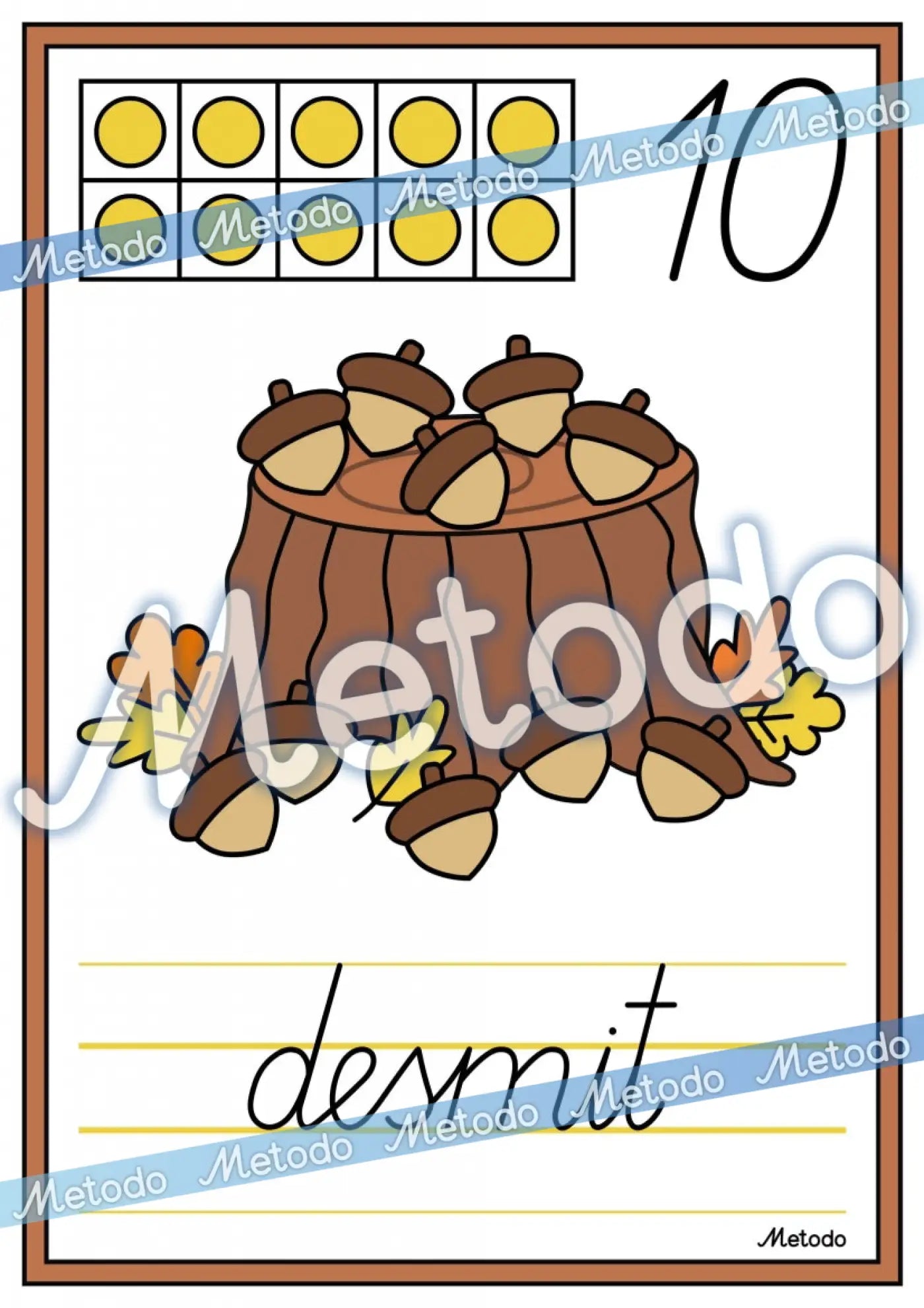 0-10 plakāti, zīles, rudens mācību materiāli Metodo