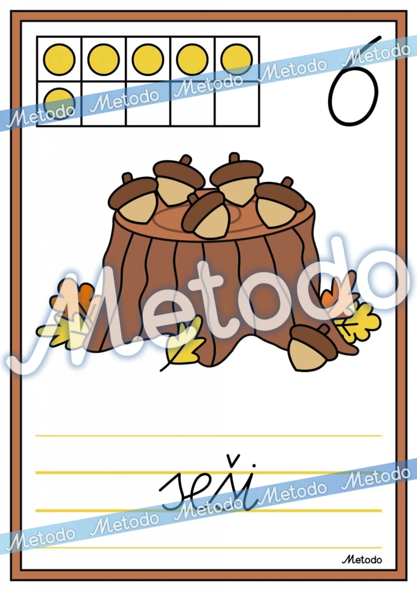 0-10 plakāti, zīles, rudens Metodo mācību materiāli