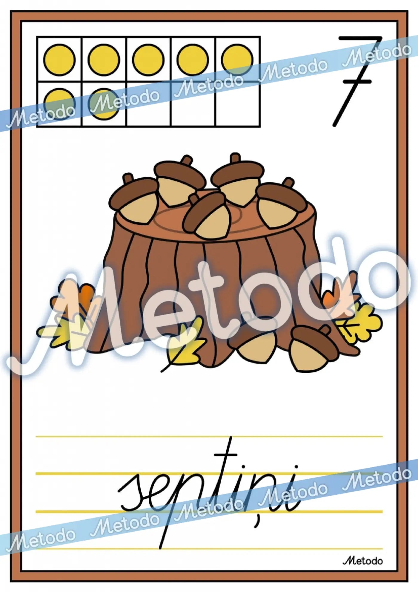 0-10 plakāti, zīles, rudens Metodo mācību materiāls