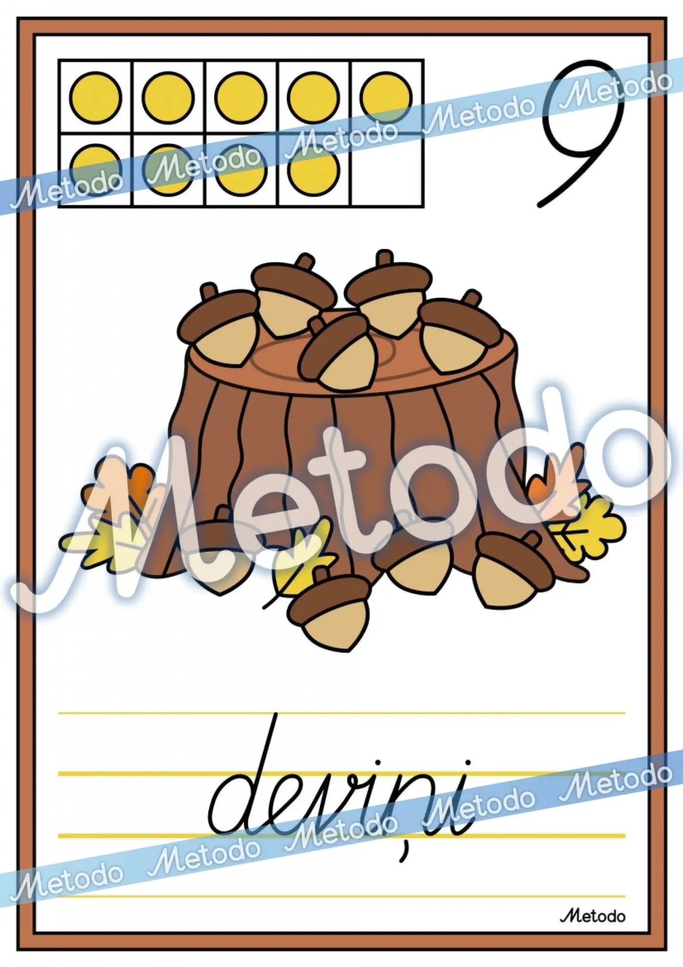 0-10 plakāti, zīles, rudens mācību materiāli sākumskolai