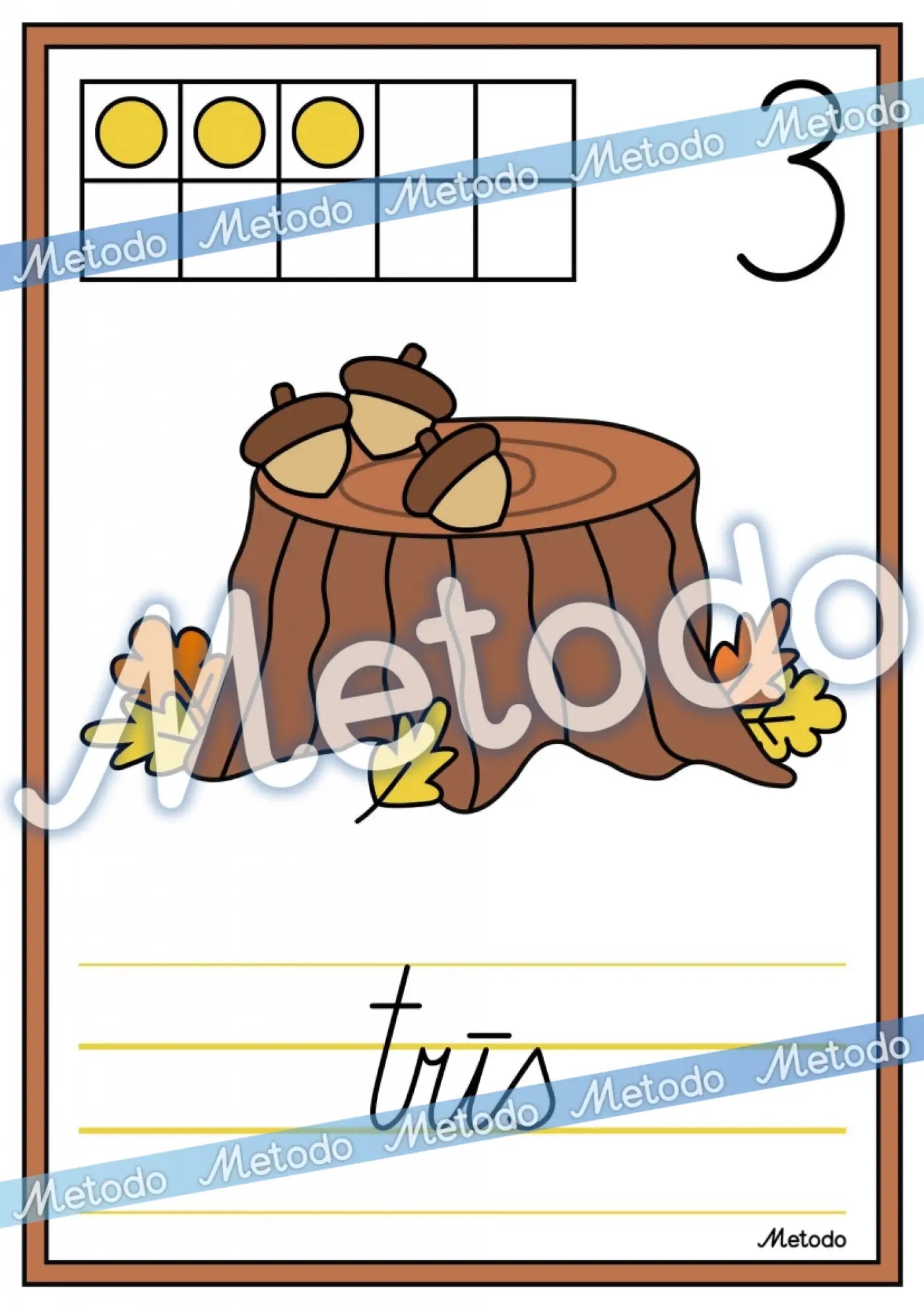 0-10 plakāti, zīles, rudens skaitīšanas plakāti