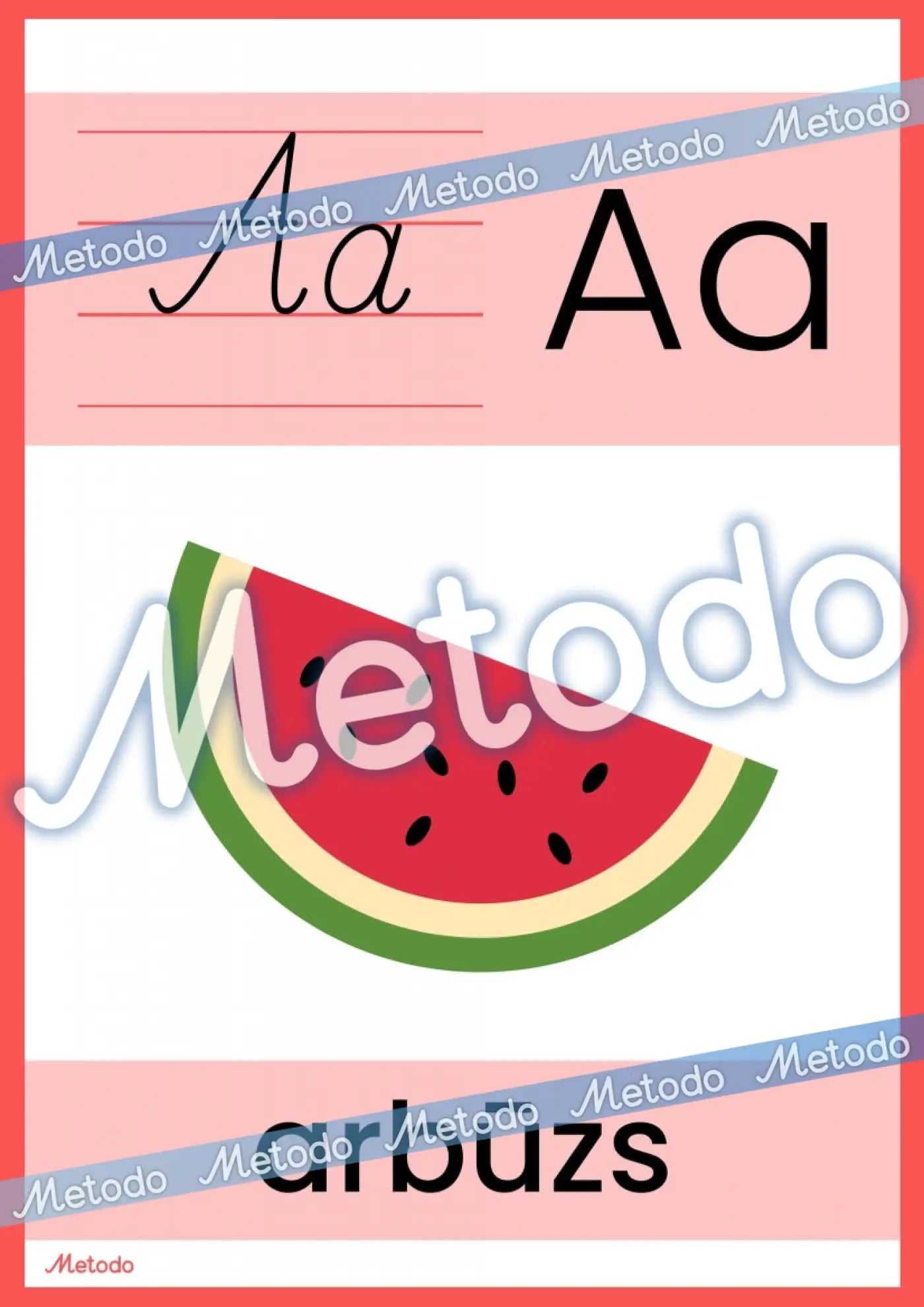 Alfabēta plakāti Metodo burts A