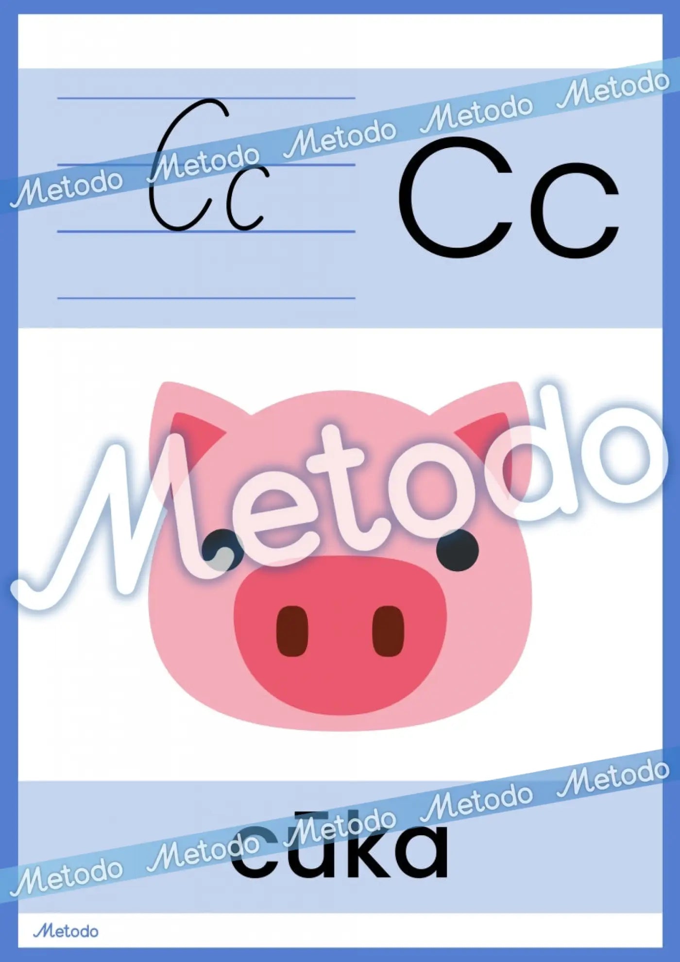 Alfabēta plakāti Metodo burts C