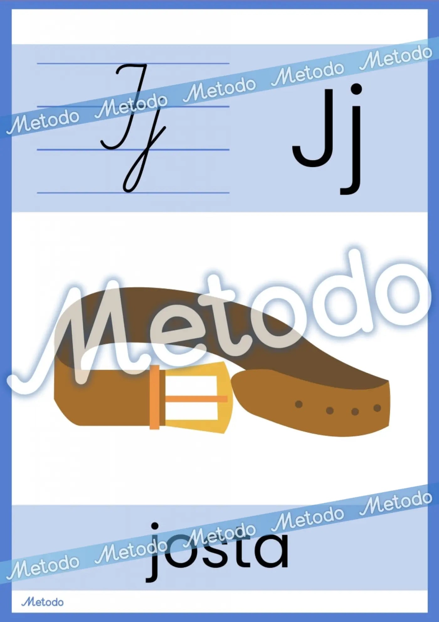 Alfabēta plakāti Metodo burts J