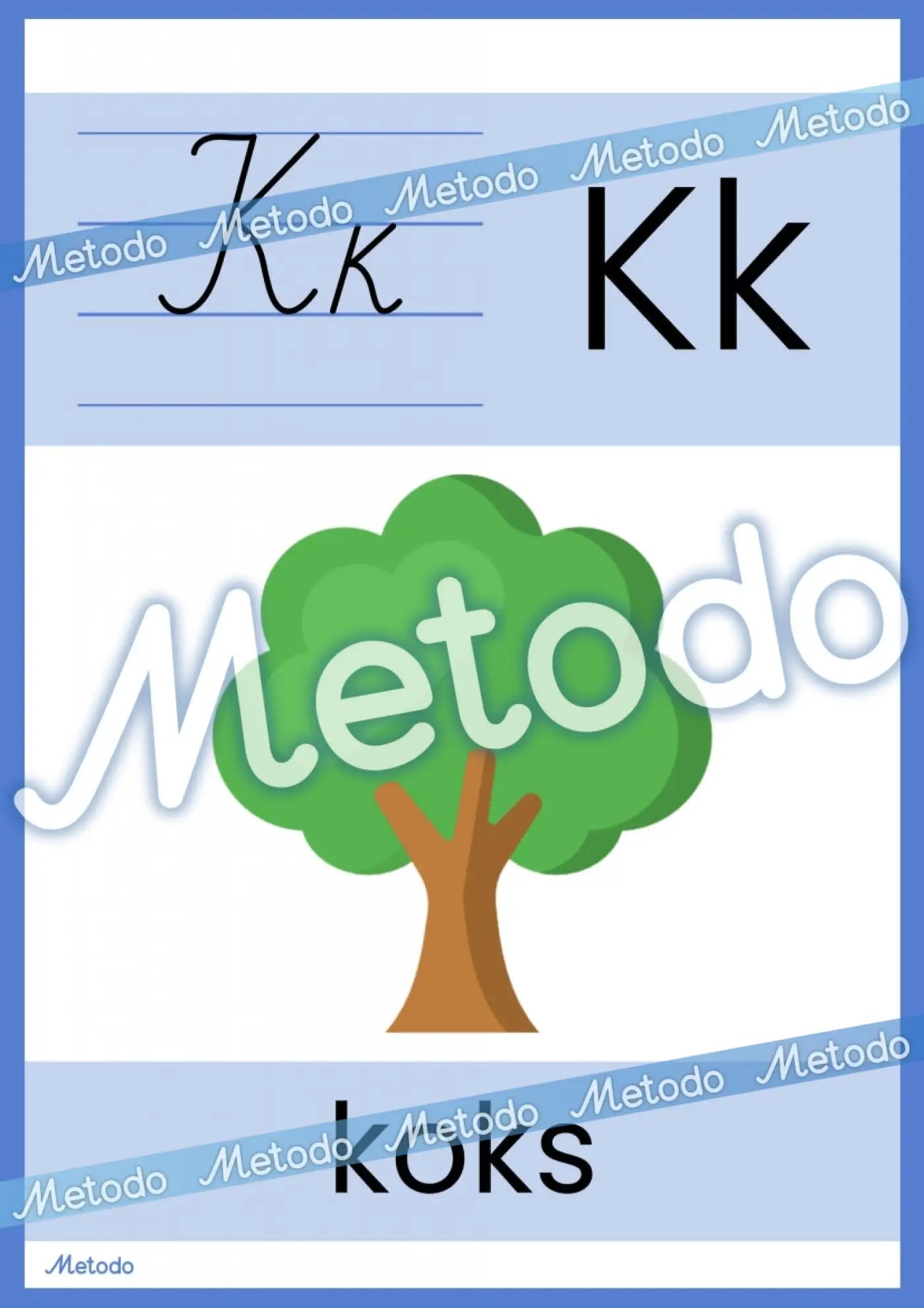 Alfabēta plakāti Metodo burts K