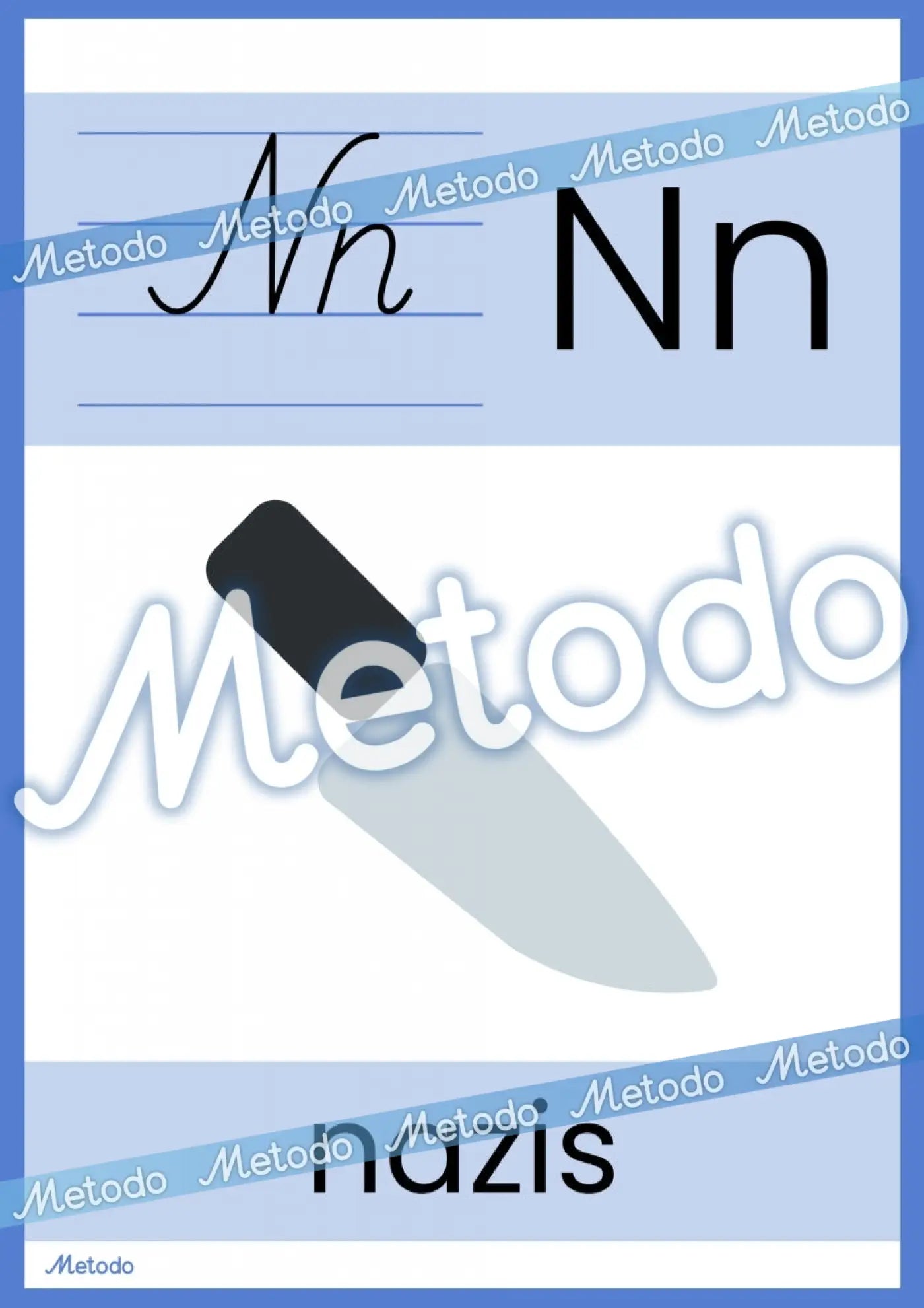 Alfabēta plakāti Metodo burts N