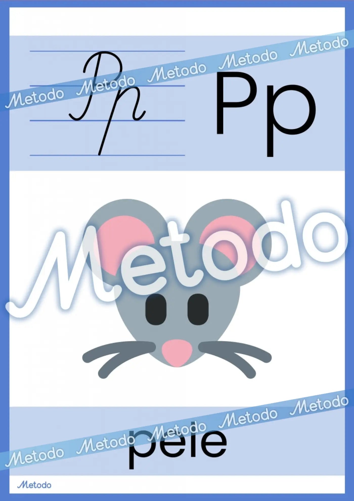 Alfabēta plakāti Metodo burts P