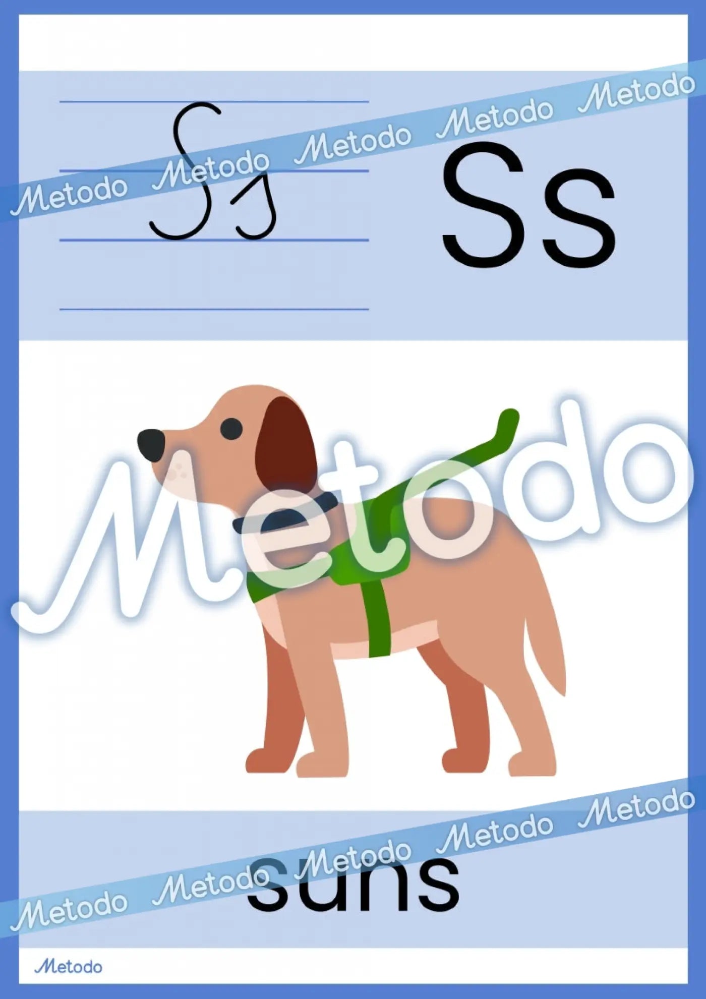 Alfabēta plakāti Metodo burts S