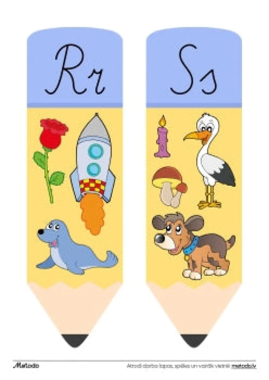 Alfabēts - zīmuļi metodo.lv