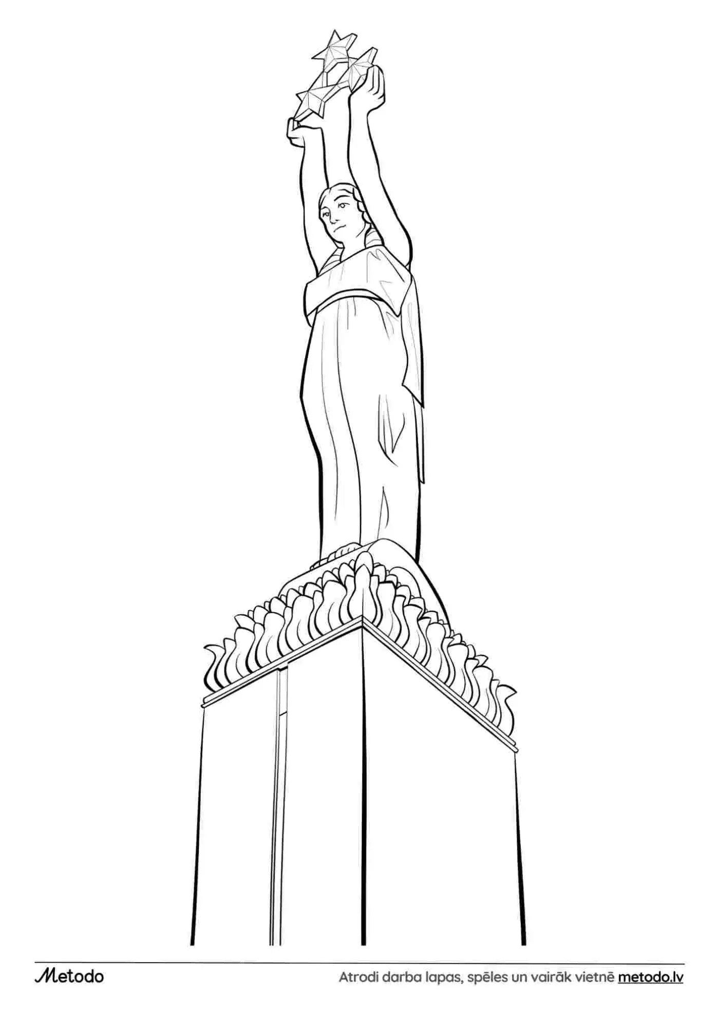 Brīvības piemineklis - krāsojamā lapa metodo.lv Milda krāsojamā lapa