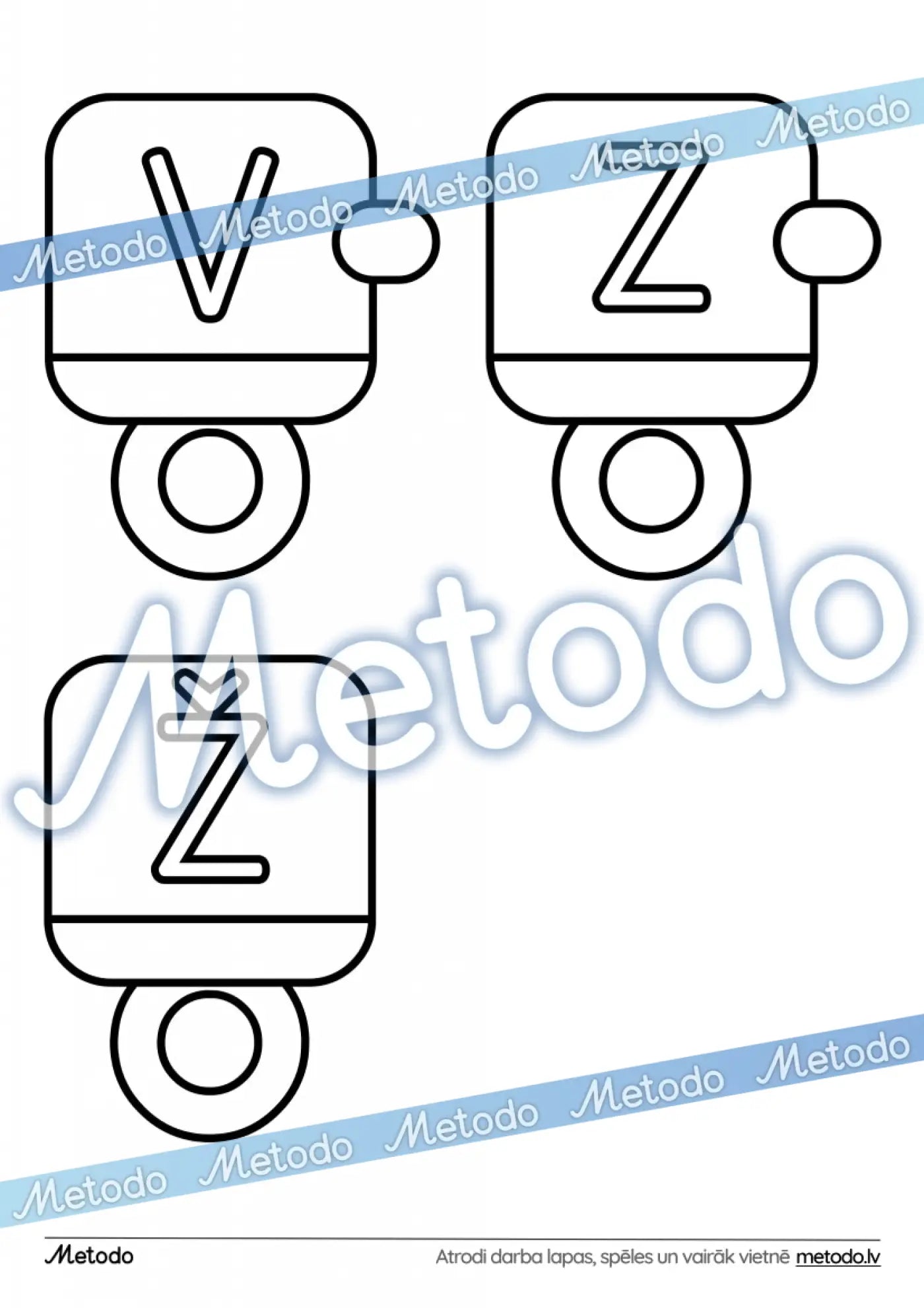 Burtu vilcieniņš - dekors alfabēta mācību materiāli Metodo