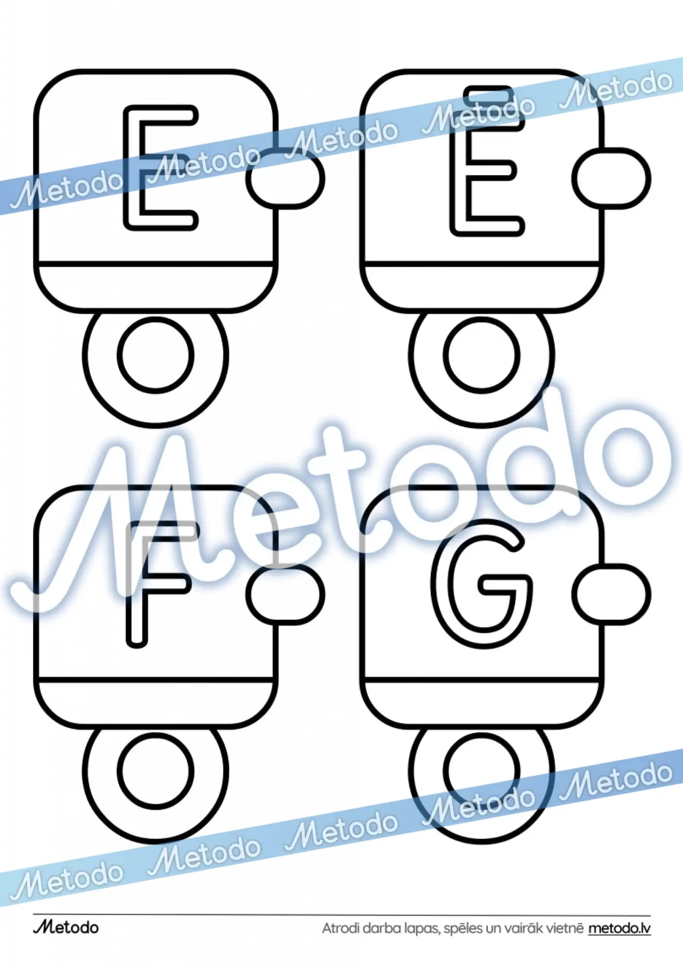 Burtu vilcieniņš - dekors krāsojams telpas dekors Metodo