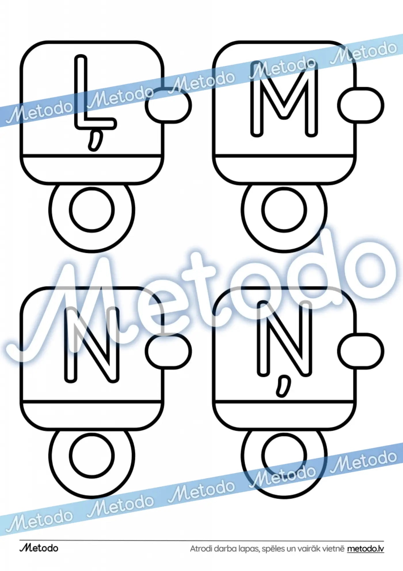 Burtu vilcieniņš - dekors krāsošanai dekors vilciens Metodo