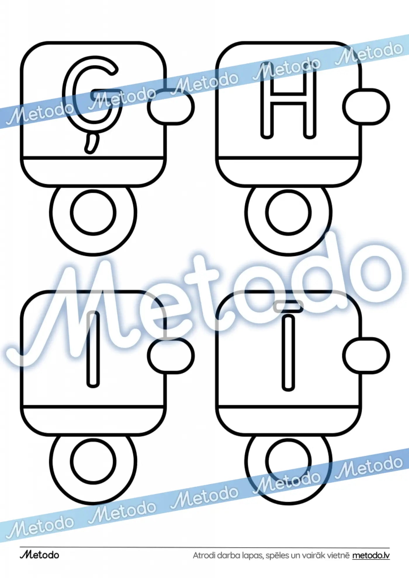 Burtu vilcieniņš - dekors telpai krāsojams pielāgojams Metodo