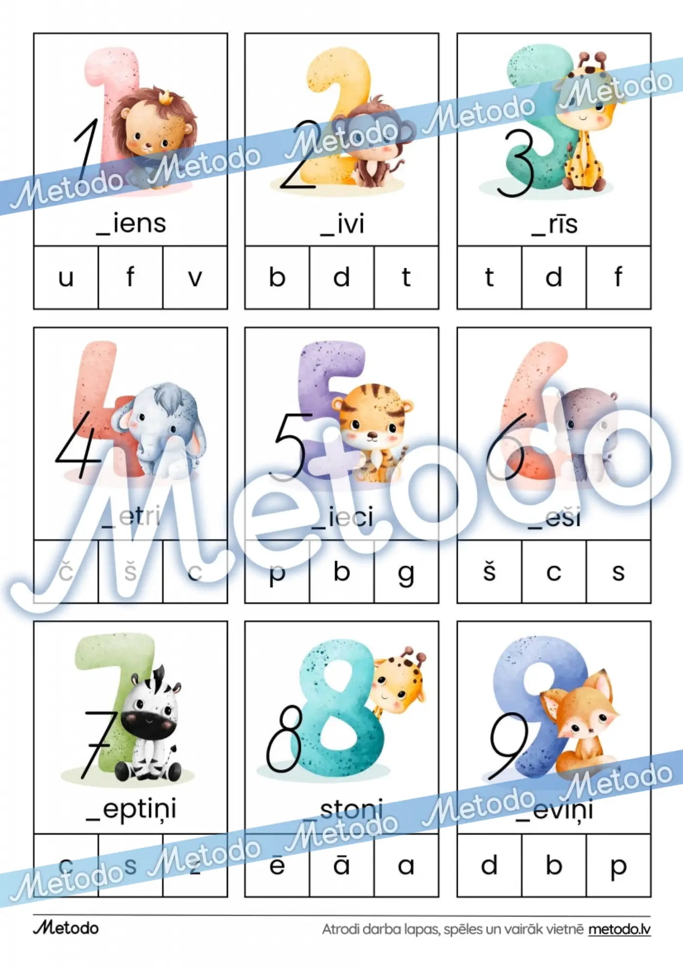 Ciparu pirmās skaņas, dzīvnieki Metodo