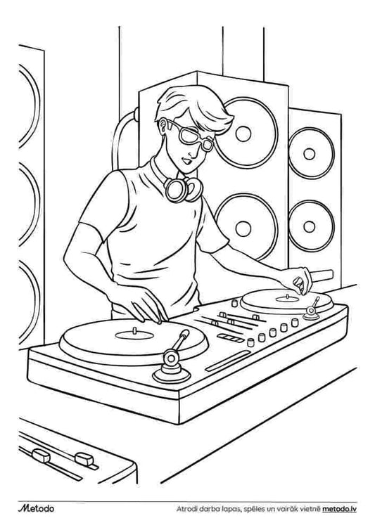 Dīdžejs - krāsojamā lapa
