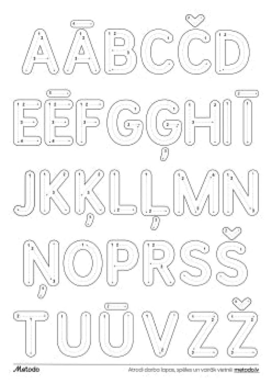 Drukāto burtu rakstīšana ar virzieniem metodo.lv