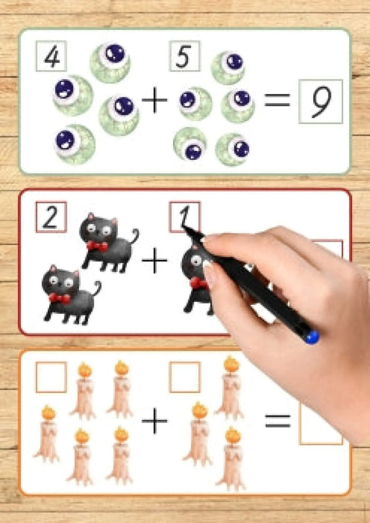 Halovīna saskaitīšana - 3 darba lapas metodo.lv