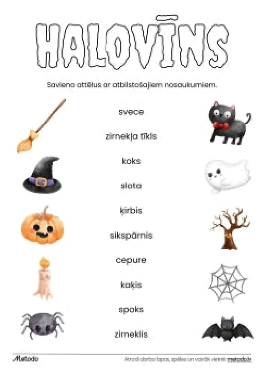 Halovīna savienošanas uzdevumi metodo.lv