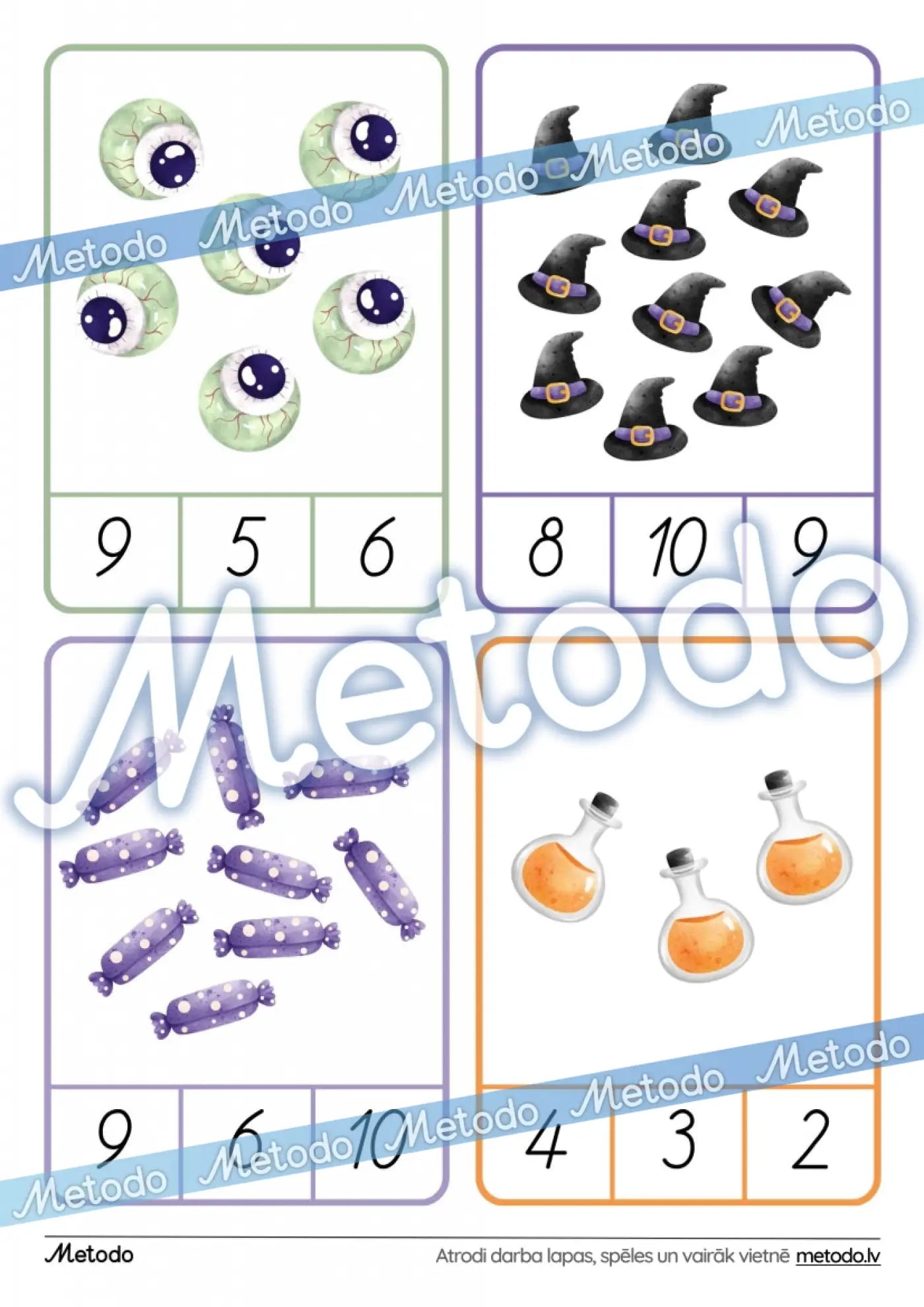 Halovīns - skaitīšanas kartītes Metodo