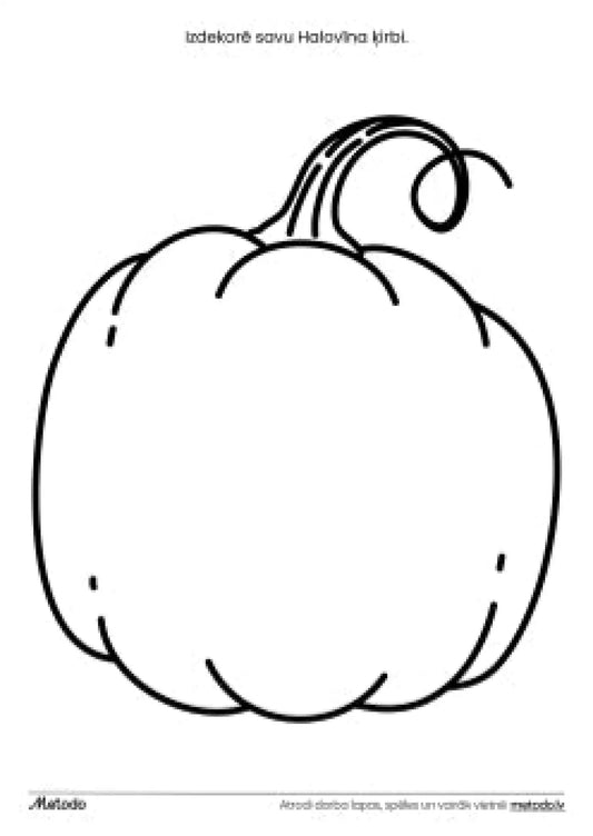 Izdekorē Halovīna ķirbi - darba lapa metodo.lv