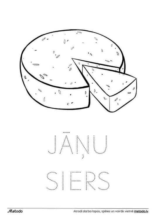 Jāņu siers - krāsojamā lapa metodo.lv darba lapas