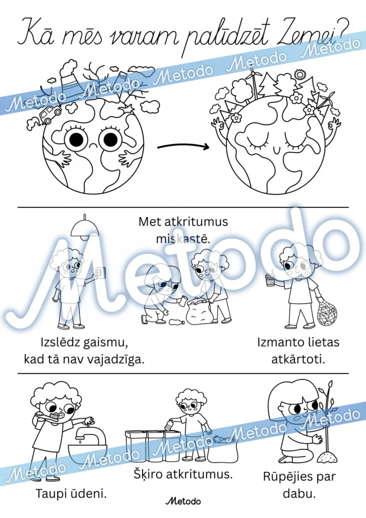 Kā mēs varam palīdzēt Zemei - plakāti Metodo mācību materiāli