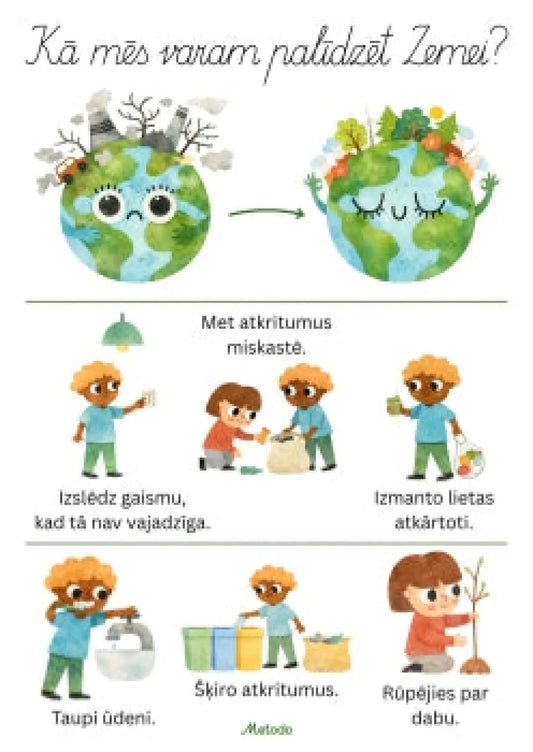 Kā mēs varam palīdzēt Zemei - plakāti metodo.lv