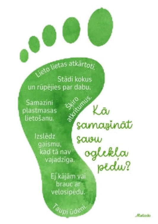 Kā samazināt savu oglekļa pēdu - plakāts metodo.lv
