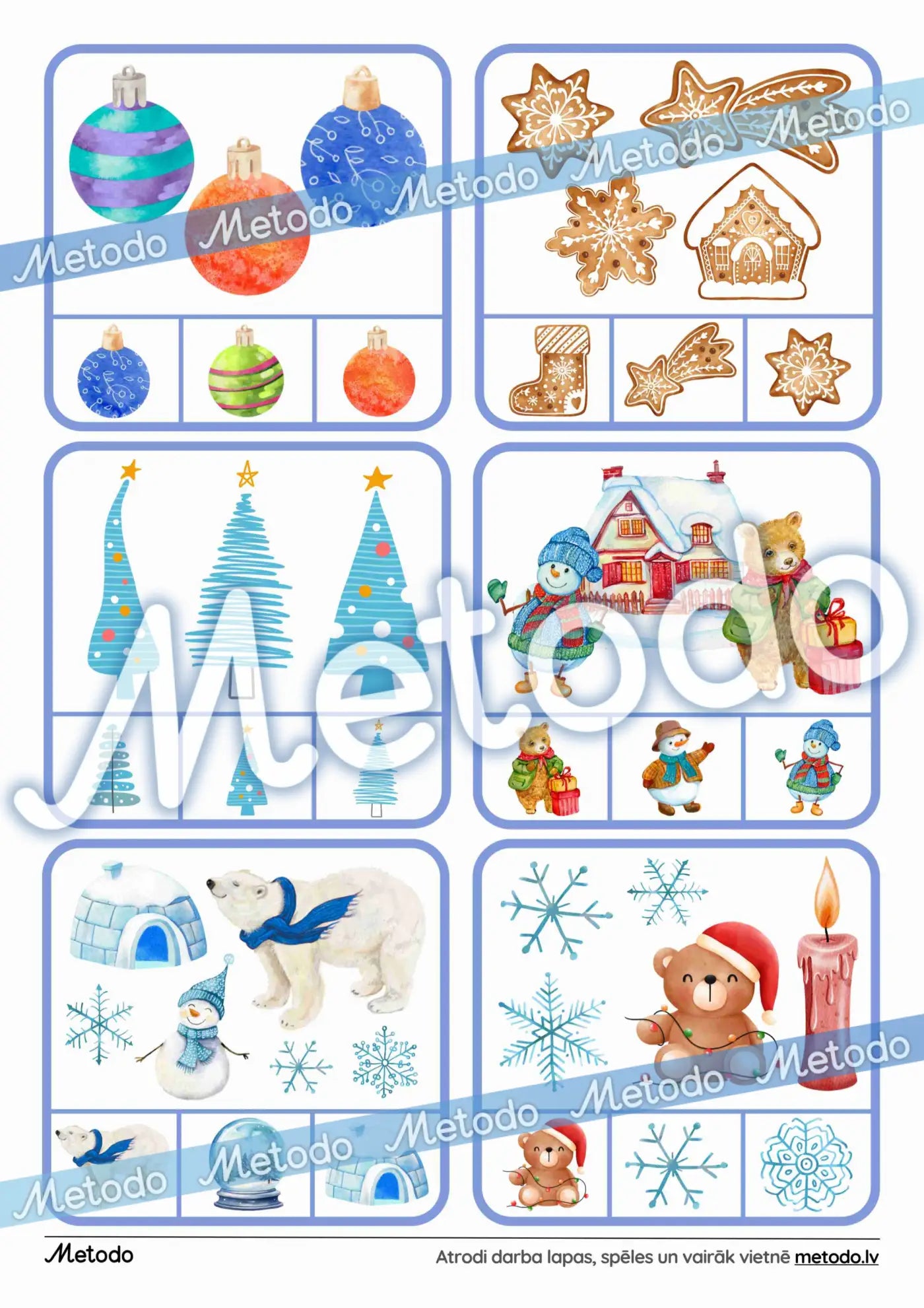 Kas pazudis, ziema - kartītes Metodo mācību materiāli