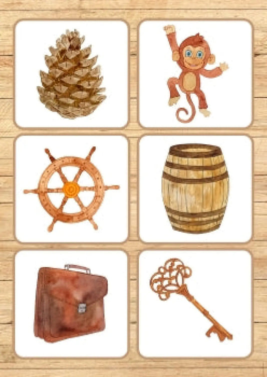 Krāsainu attēlu kartītes - brūna krāsa metodo.lv