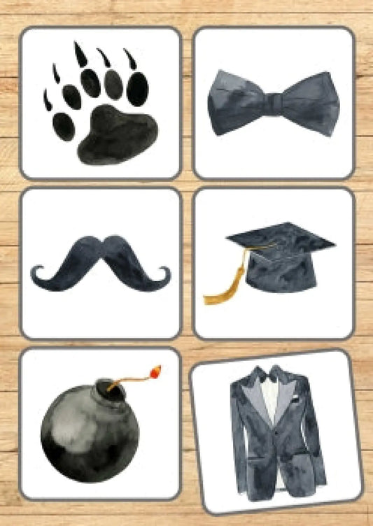 Krāsainu attēlu kartītes - melna krāsa metodo.lv