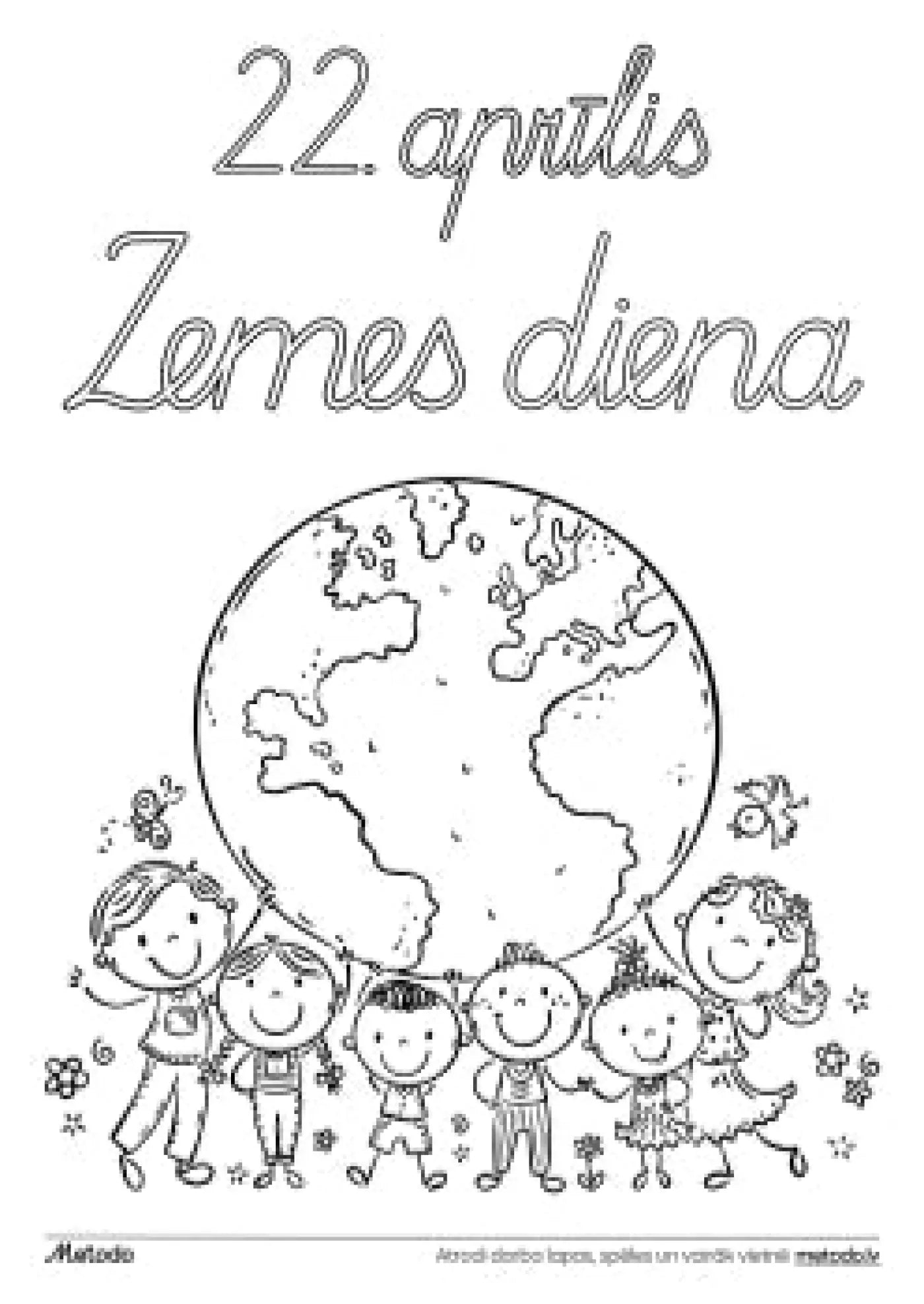 Krāsojamā lapa - 22. aprīlis Zemes diena metodo.lv