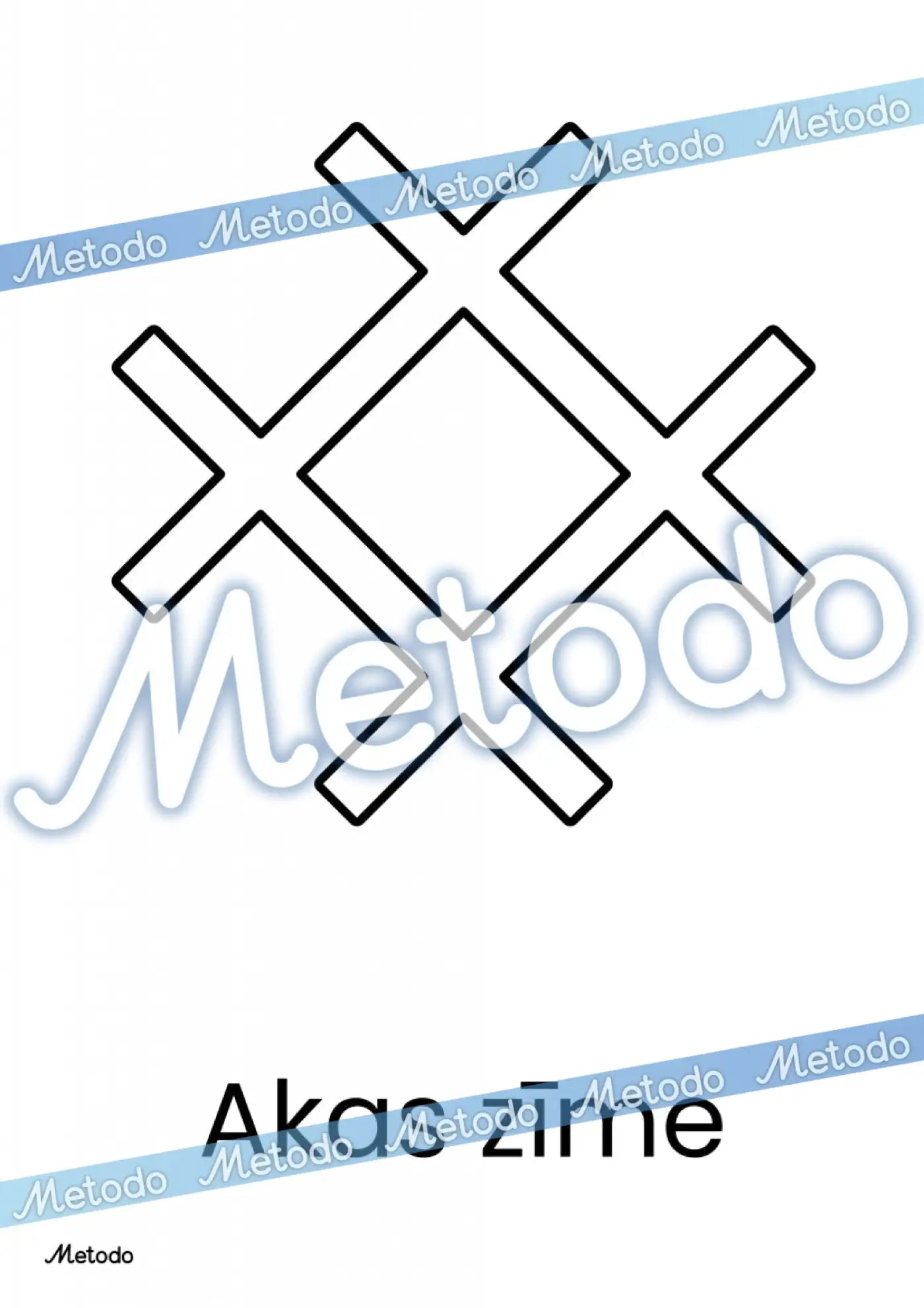 Latviešu etnogrāfiskās zīmes - krāsošanai Akas zīme Metodo