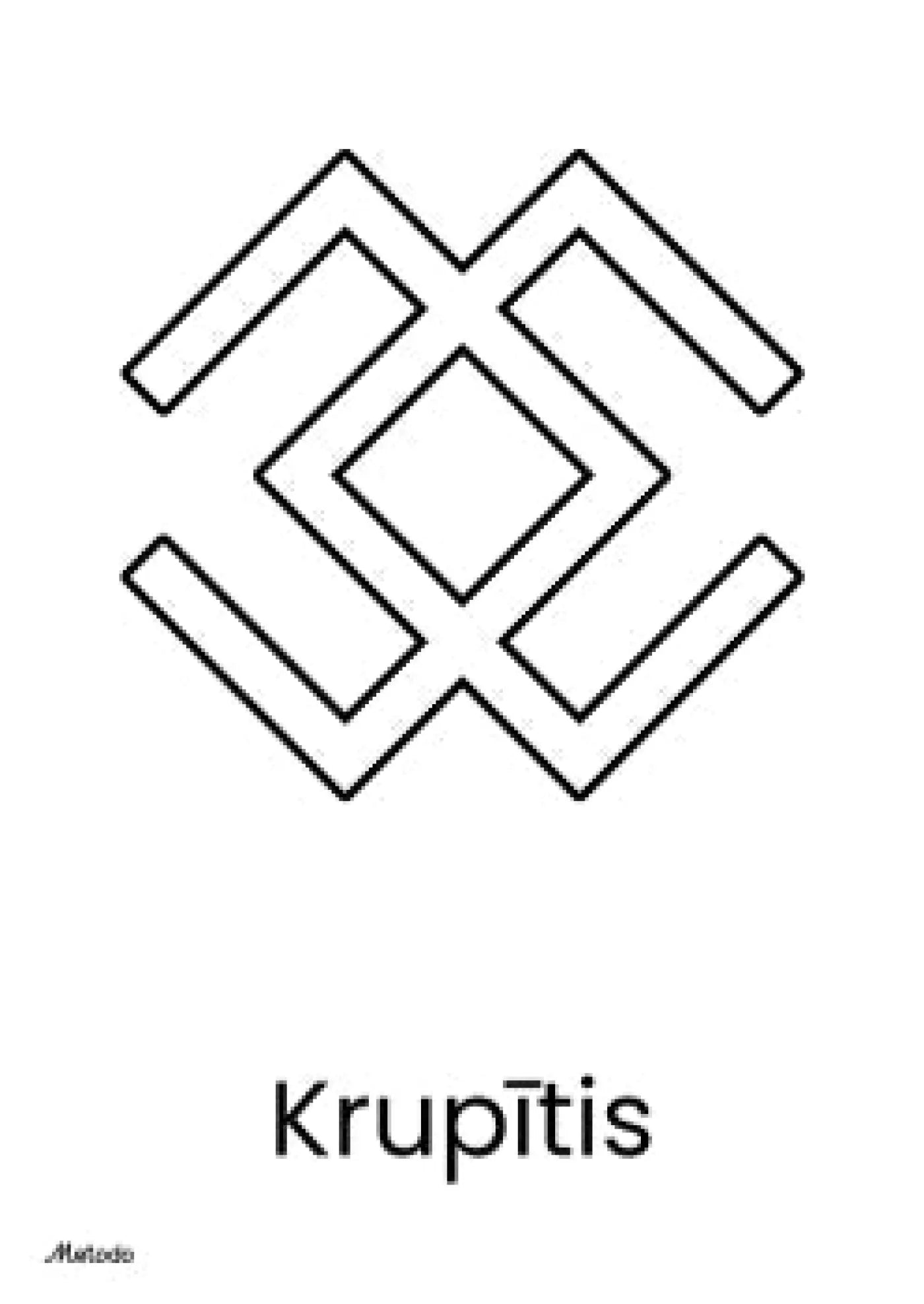 Latviešu etnogrāfiskās zīmes - krāsošanai Krupītis metodo.lv