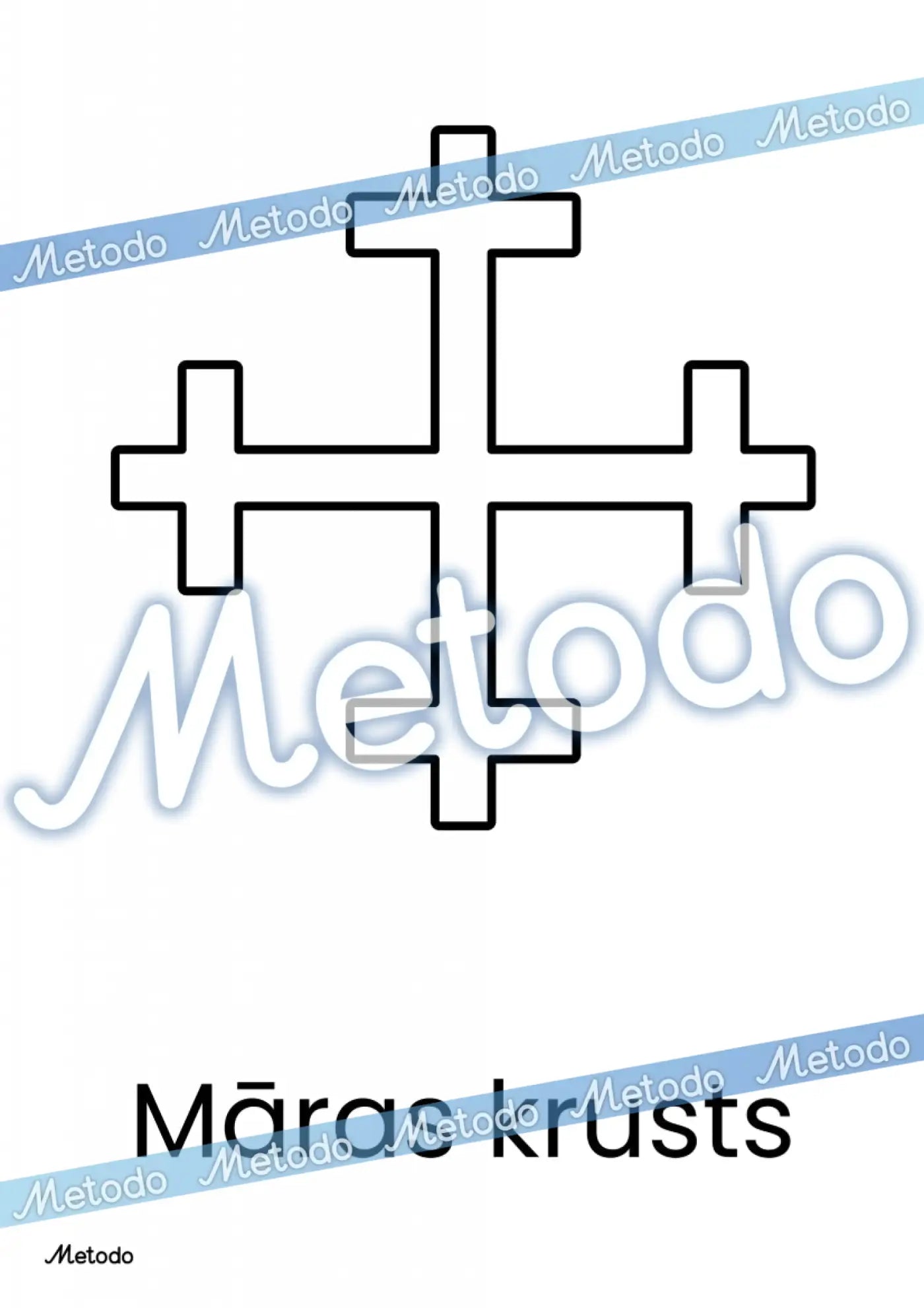 Latviešu etnogrāfiskās zīmes - krāsošanai Māras krusts Metodo