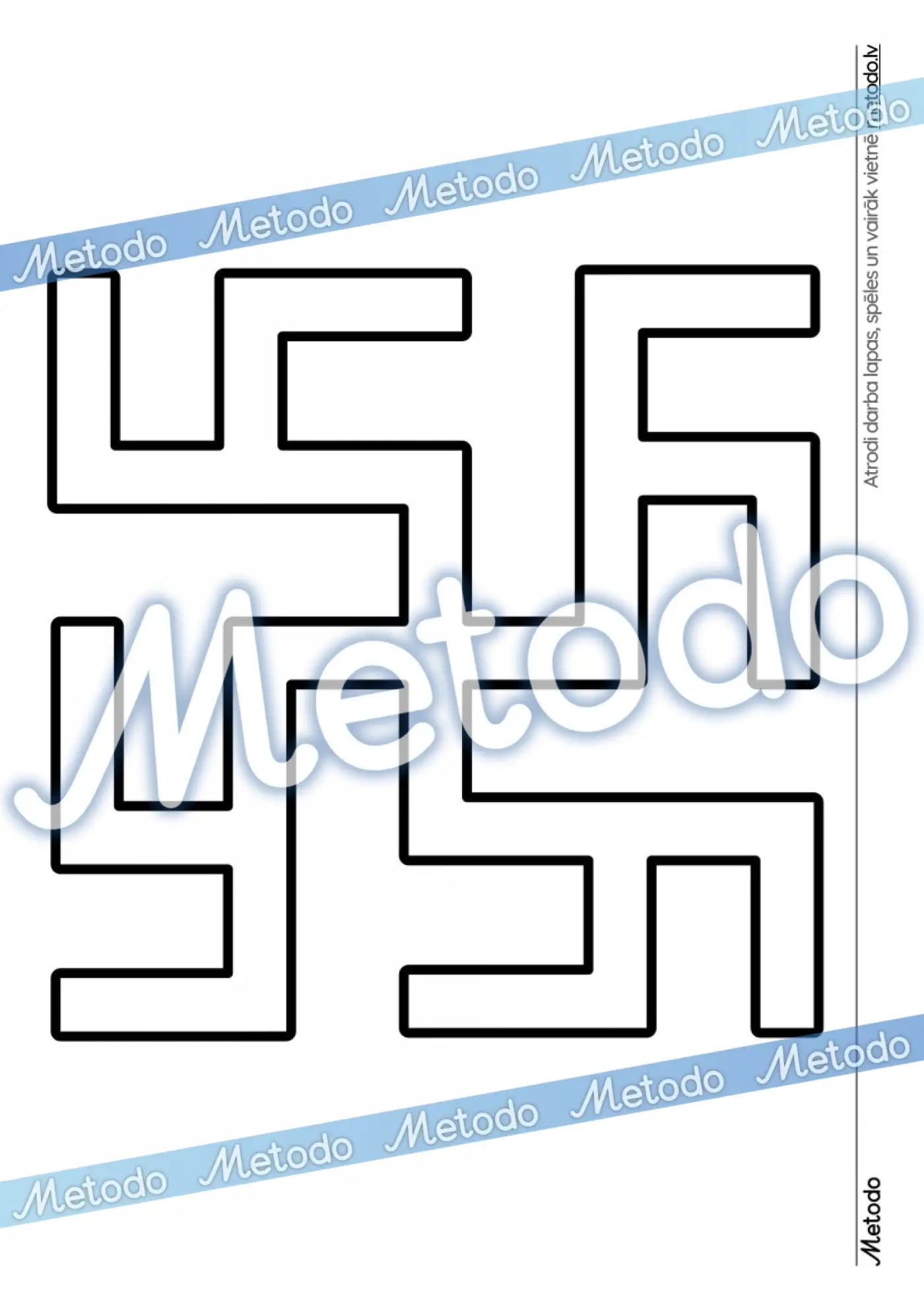 Latviešu etnogrāfiskās zīmes - krāsošanai Ugunskrusts Metodo