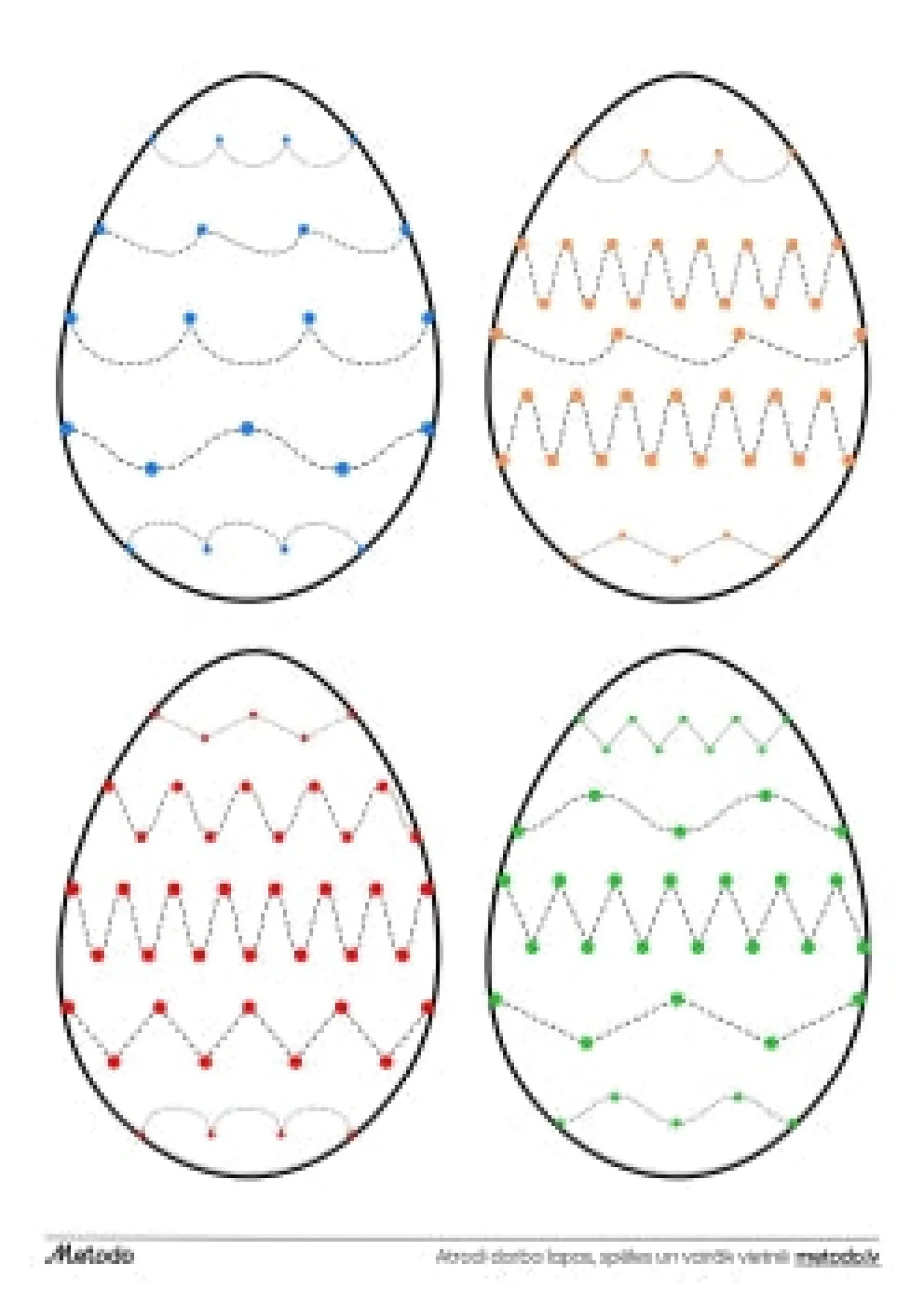 Lieldienu olas, līniju pārvilkšana - darba lapa metodo.lv