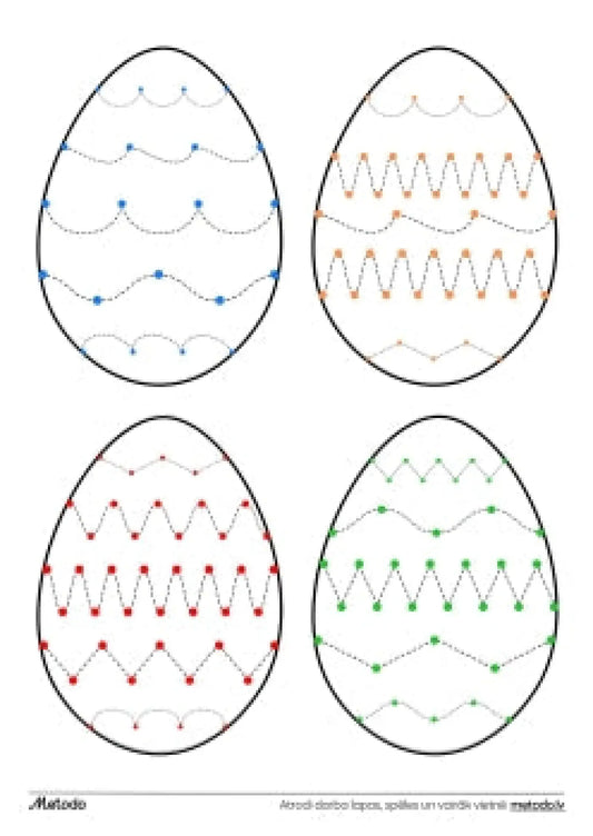 Lieldienu olas, līniju pārvilkšana - darba lapa metodo.lv