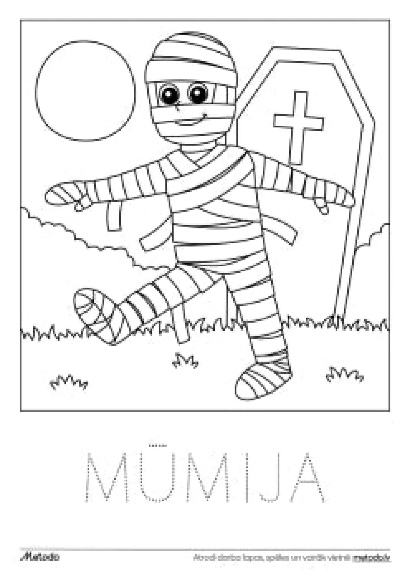 Mūmija - krāsojamā lapa metodo.lv