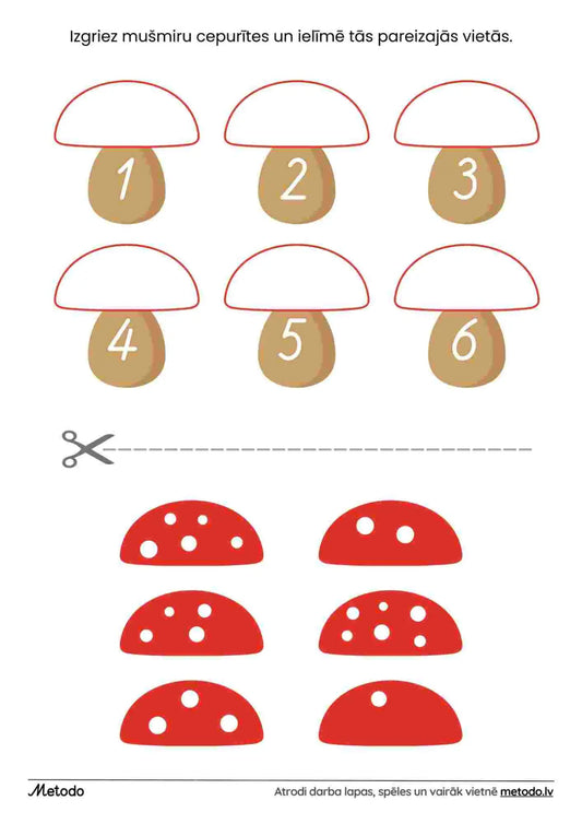 Mušmires, skaitīšana - 2 darba lapas metodo.lv