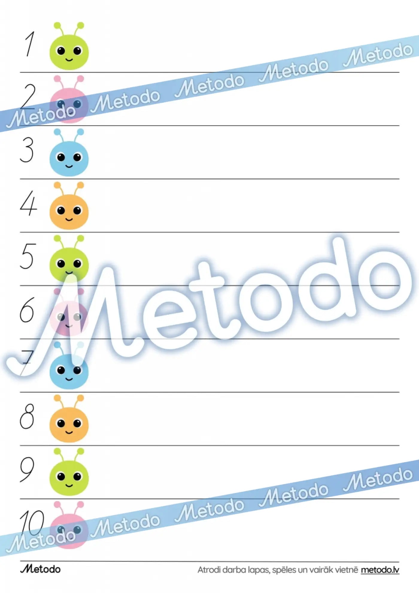 Punktu tārpiņš - darba lapa Metodo darba lapa punktošanai plastilīna bumbiņām