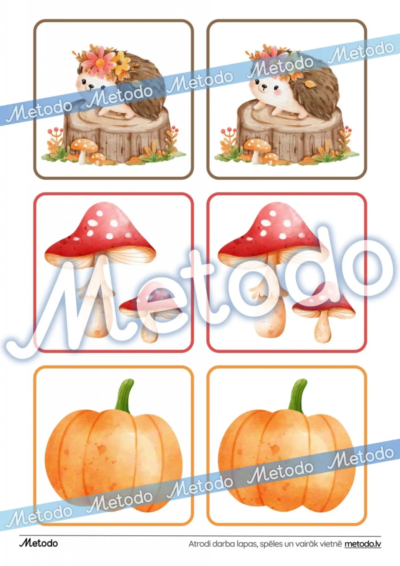 Rudens, atmiņas spēle Metodo