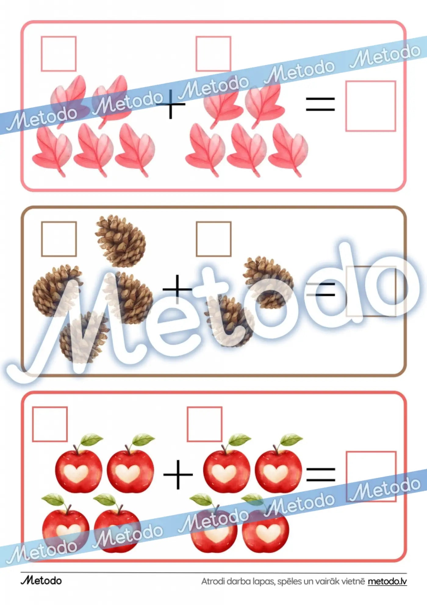 Rudens saskaitīšana - 3 darba lapas krāsainas rudens darba lapas