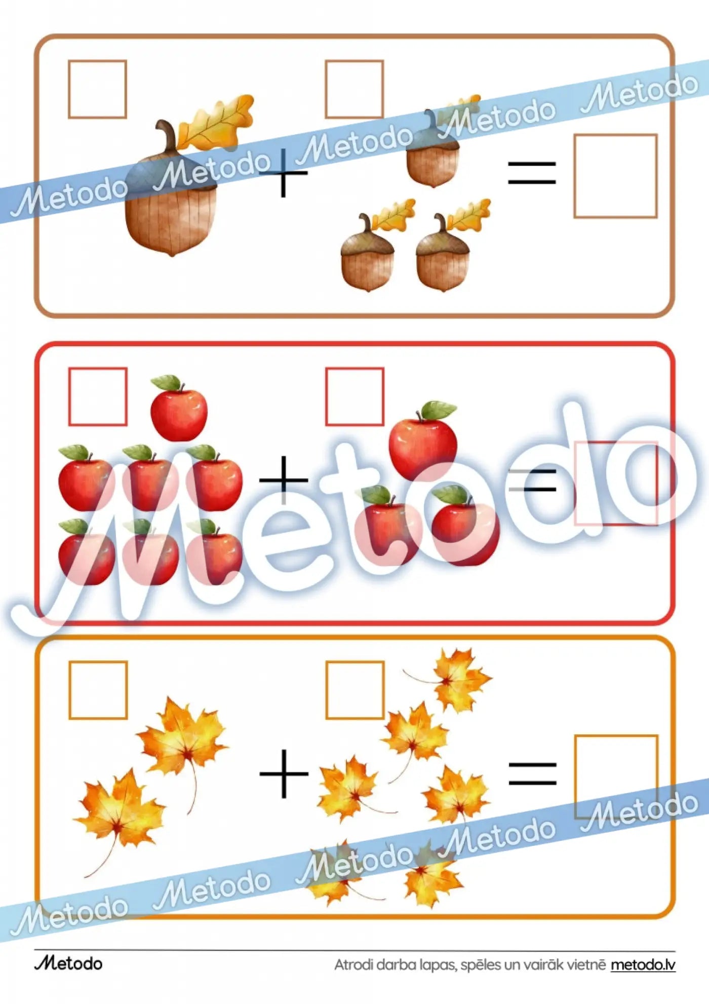 Rudens saskaitīšana - 3 darba lapas rudens tematikā