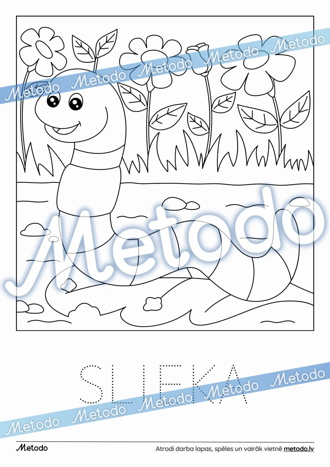 Slieka - krāsojamā lapa Metodo