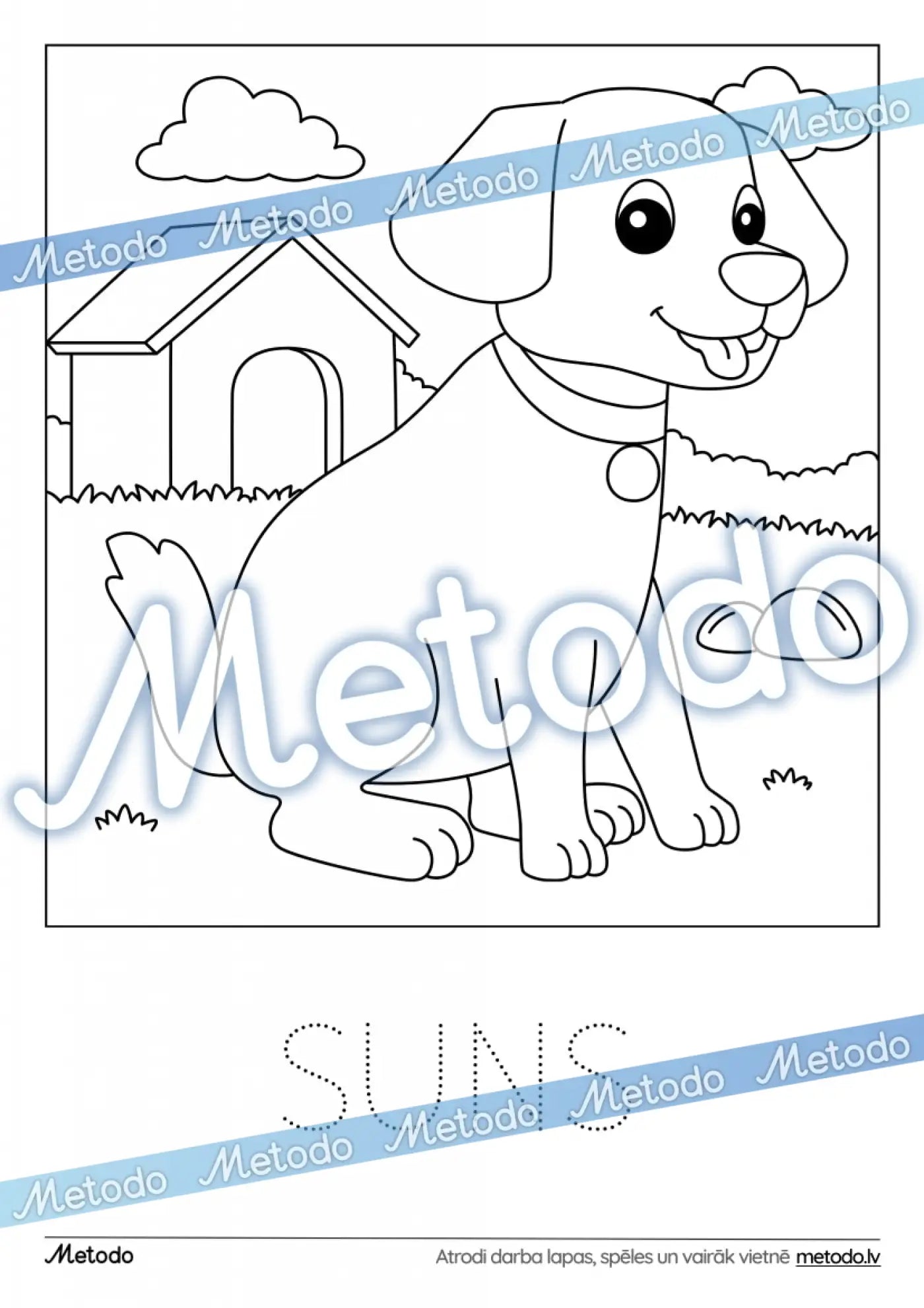 Suns - krāsojamā lapa Metodo