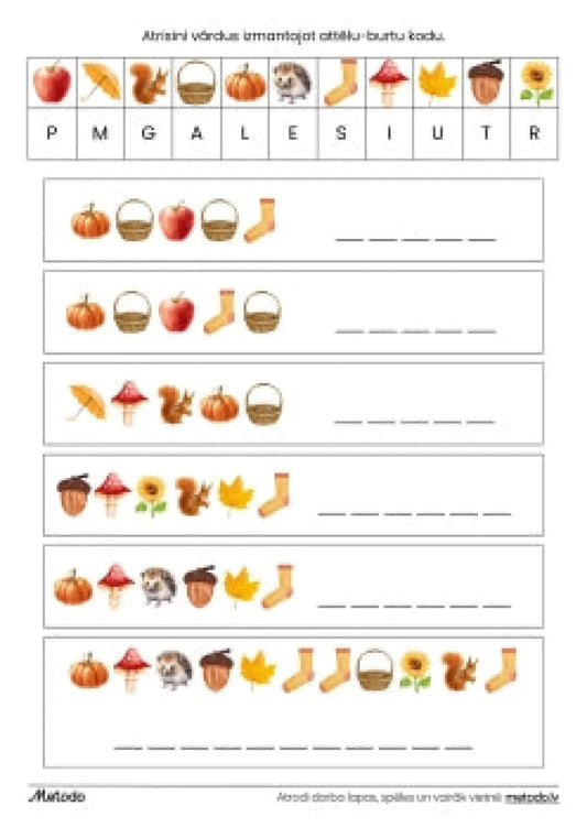 Vārdu risināšana, rudens metodo.lv