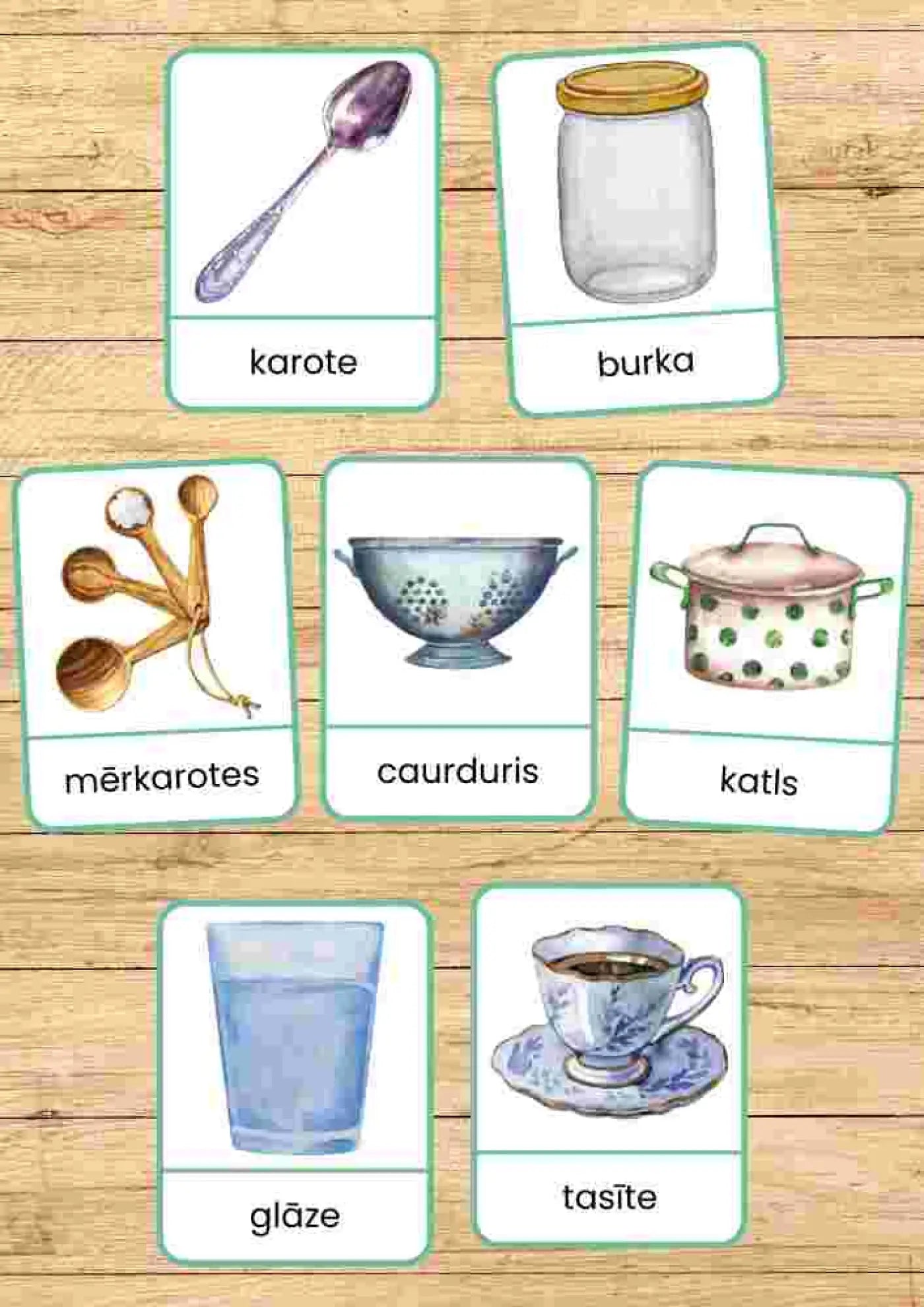 Virtuves piederumi - kartītes metodo.lv