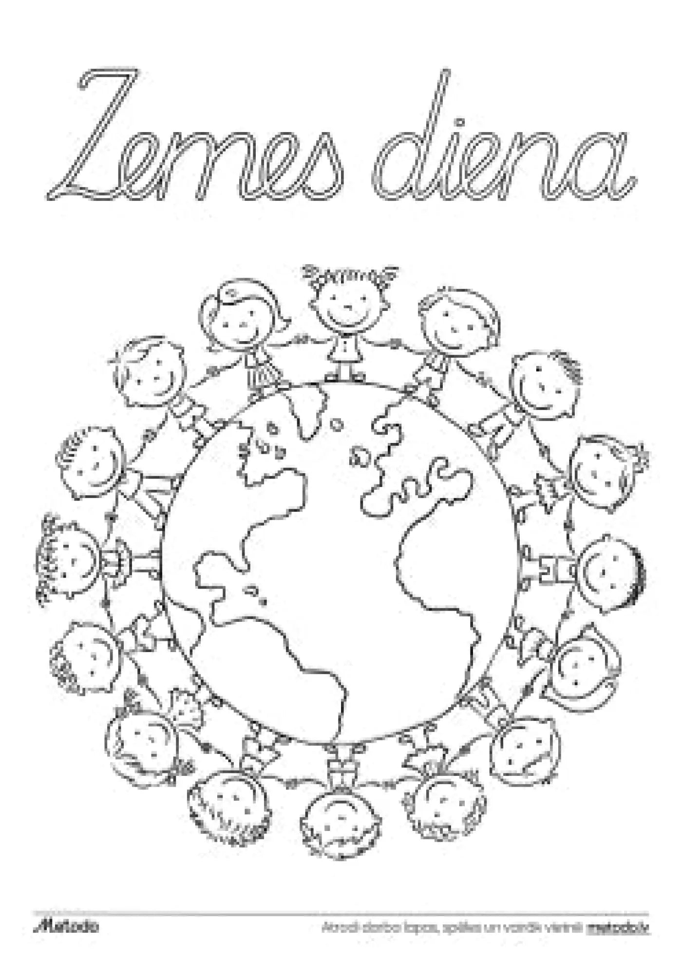 Zemes diena - krāsojamā lapa metodo.lv